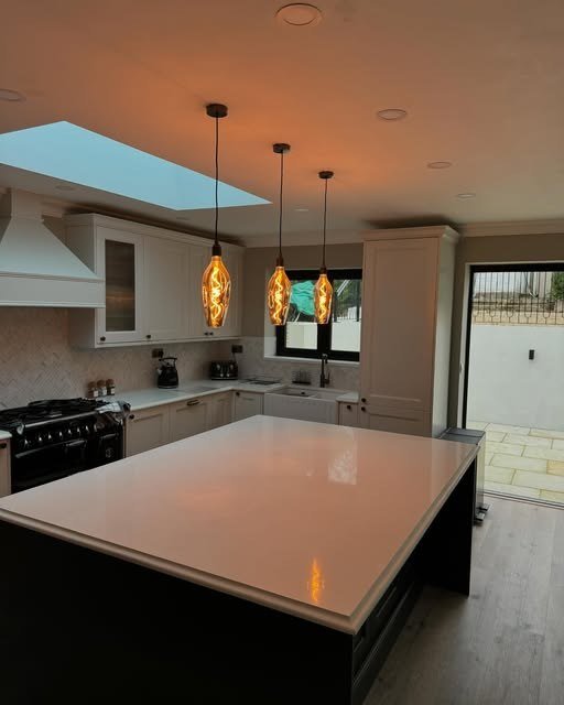 Kitchen with feature pendant lights